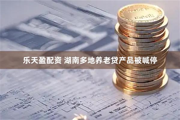 乐天盈配资 湖南多地养老贷产品被喊停
